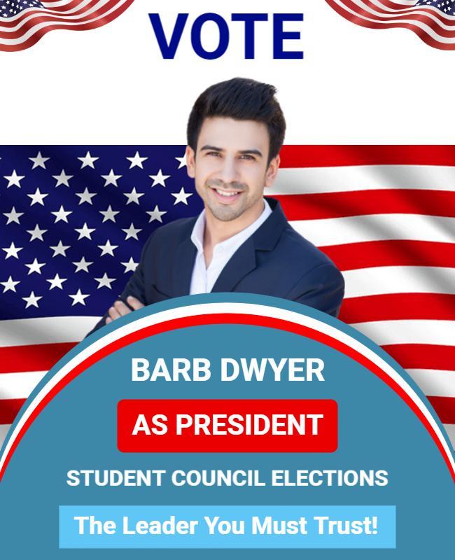 Boston Blue Student Council Elections Flyer Template