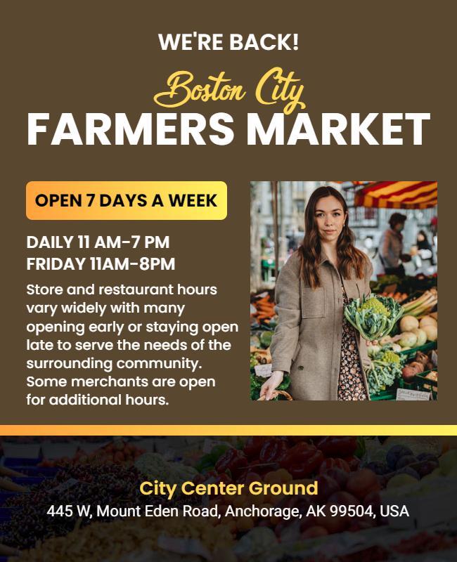 Boston City Farmers Market Event Flyer Template