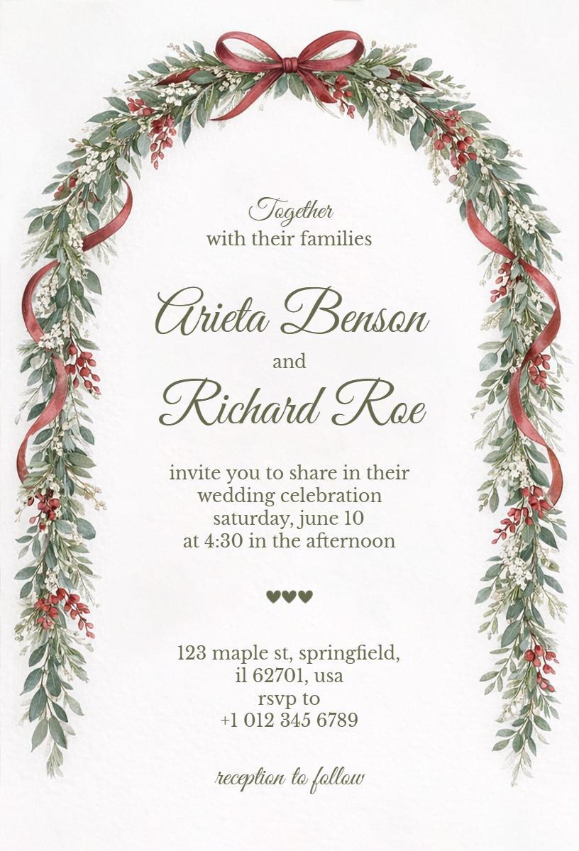Botanical Greenery Wedding Celebration Invitation Template