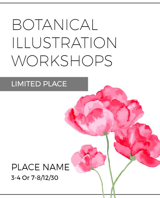 Botanical Illustration Workshops Event Flyer Template