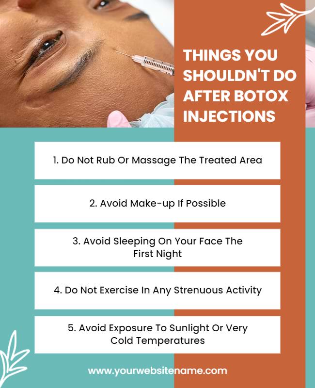 Botox Aftercare Guidelines Promotional Flyer Template