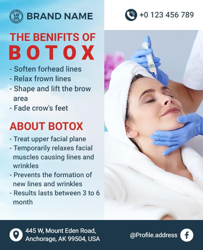 Botox Treatment Benefits Information Flyer Template