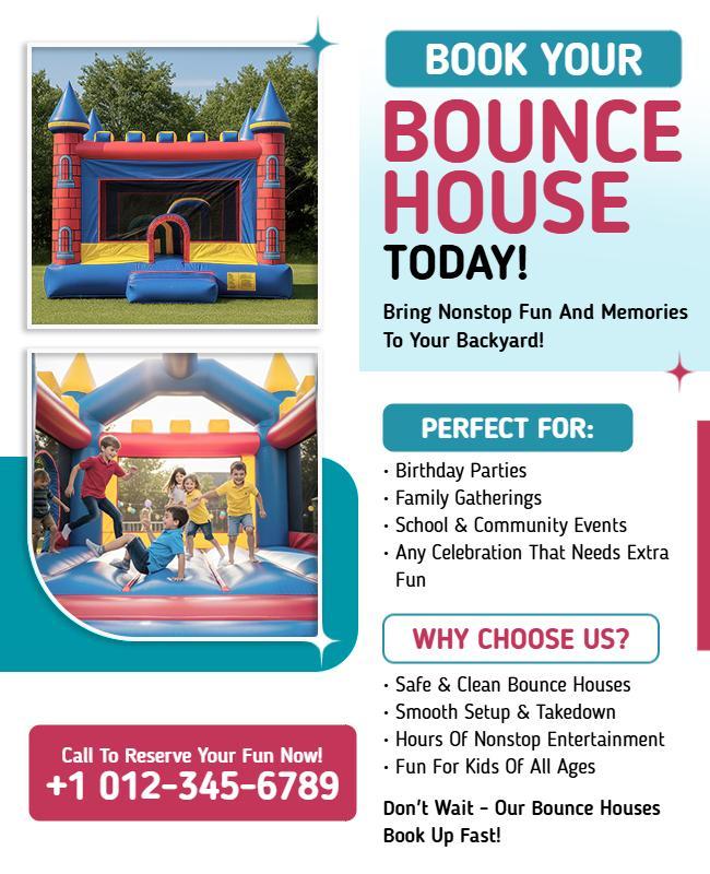 Bounce House Booking for Events Flyer Template