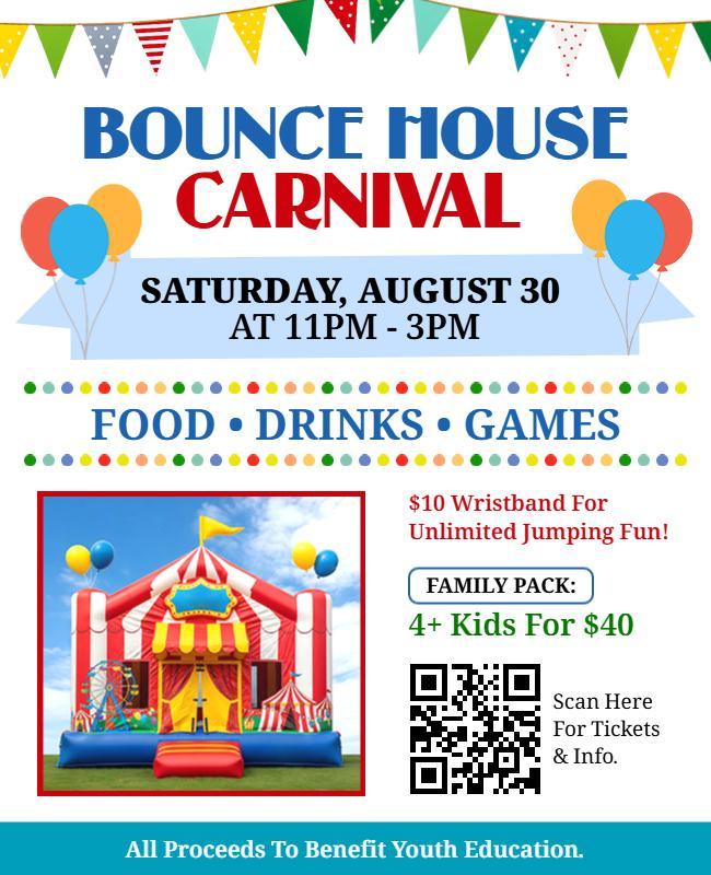 Bounce House Carnival Family Fun Event Flyer Template