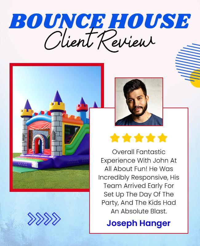 Bounce House Client Review Flyer Template