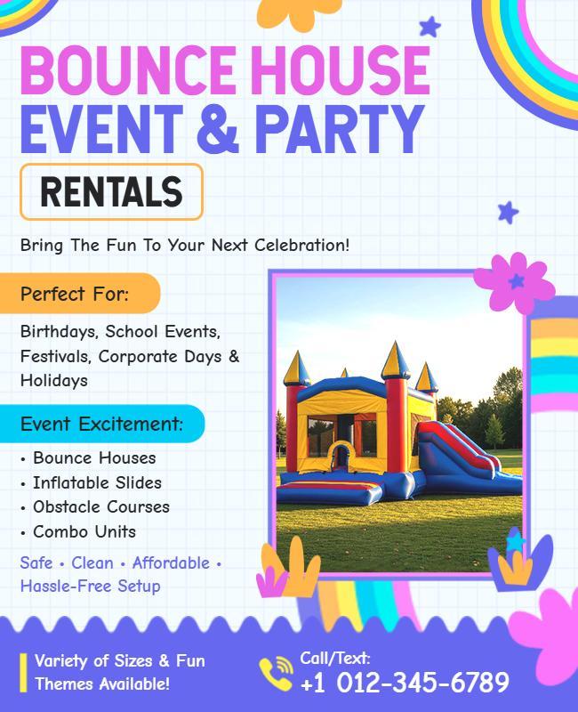 Bounce House Event and Party Rentals Flyer Template
