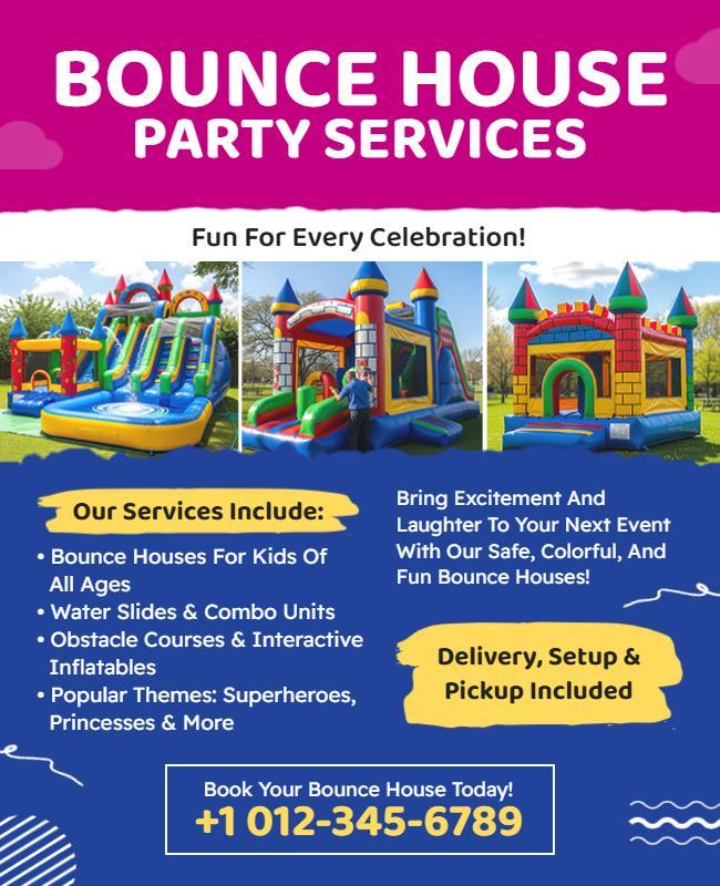 Bounce House Party Services Flyer Template