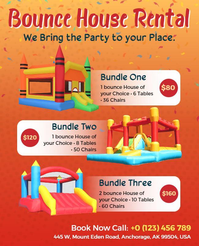 Bounce House Rental Party Flyer Template