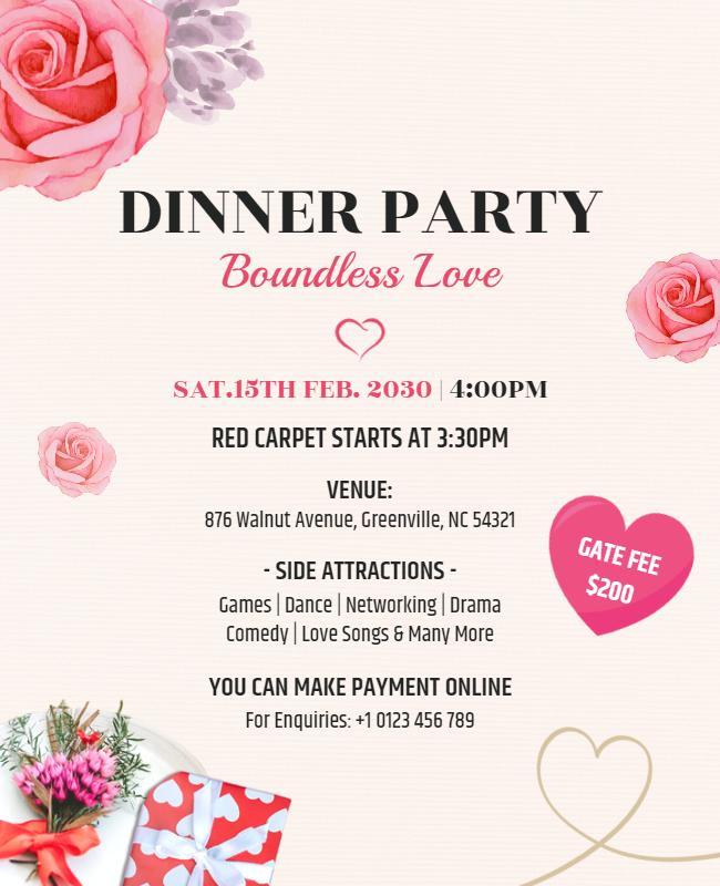 Boundless Love Dinner Party Event Flyer Template