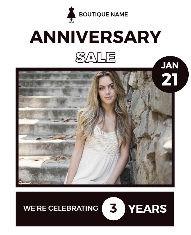 Boutique Anniversary Sale Event Flyer Template