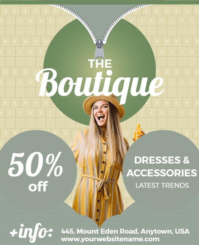 Boutique Dresses and Accessories Promotion Flyer Template