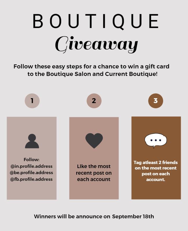 Boutique Salon Social Media Giveaway Flyer Template