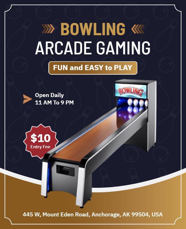 Bowling Arcade Gaming Event Flyer Template