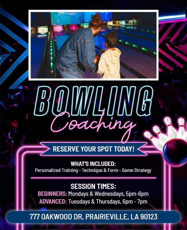 Bowling Coaching Training Session Flyer Template