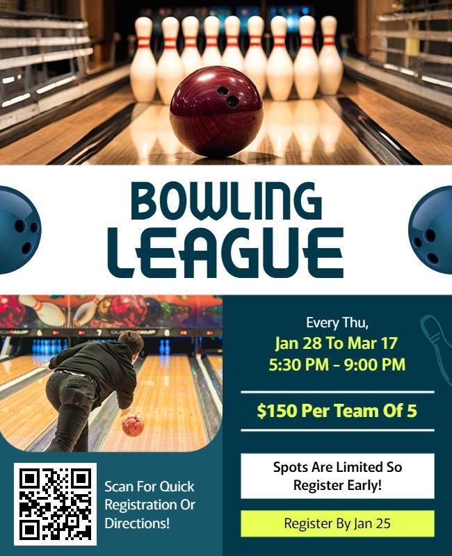 Bowling League Team Event Flyer Template