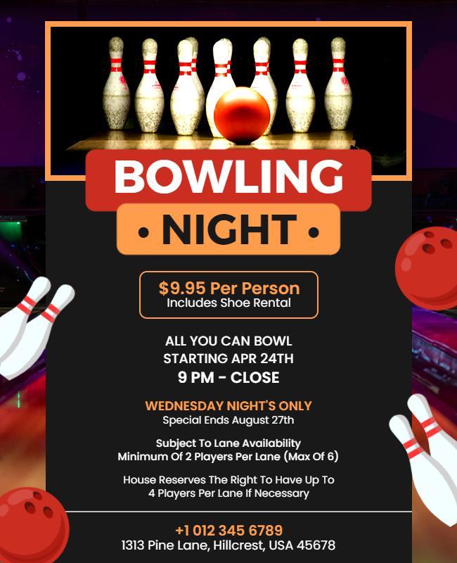 Bowling Night Special Event Flyer Template