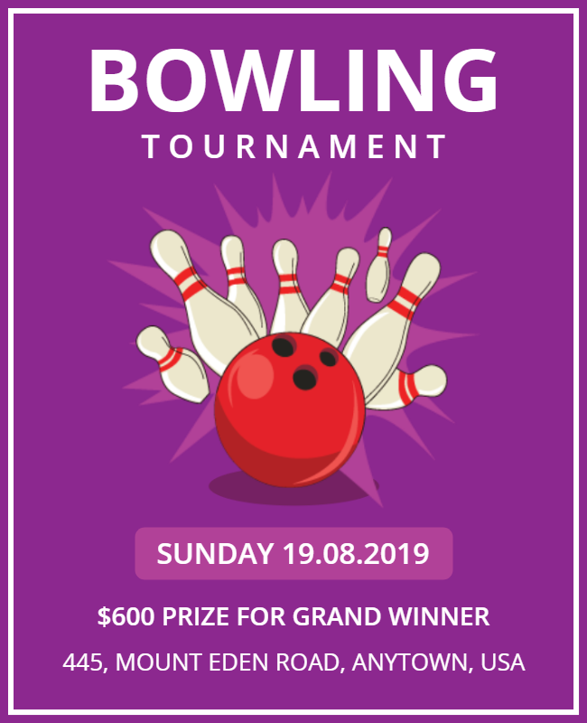 Bowling Tournament Event Flyer Template