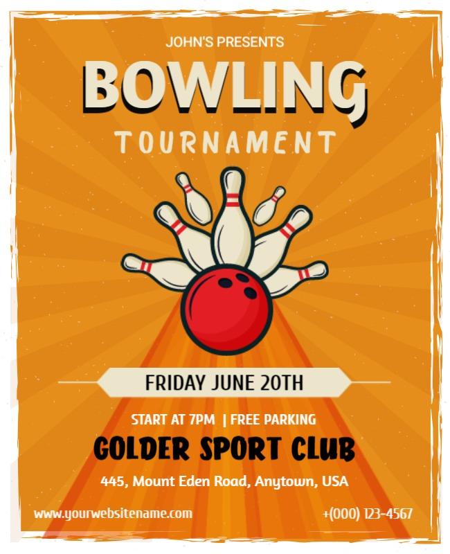 Bowling Tournament Sports Event Flyer Template