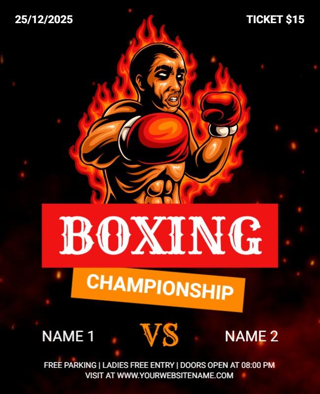 Boxing Championship Event Flyer Template