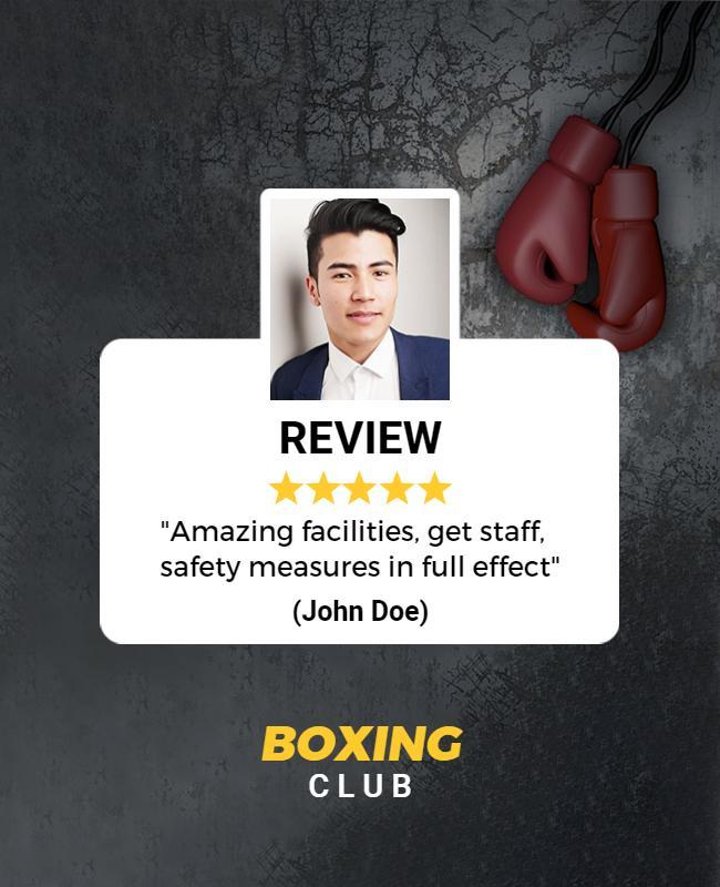 Boxing Club Customer Review Flyer Template