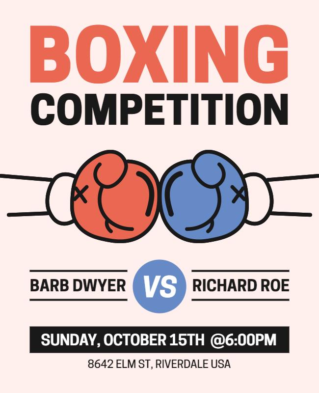 Boxing Competition Event Flyer Template