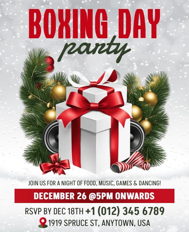 Boxing Day Holiday Party Celebration Flyer Template