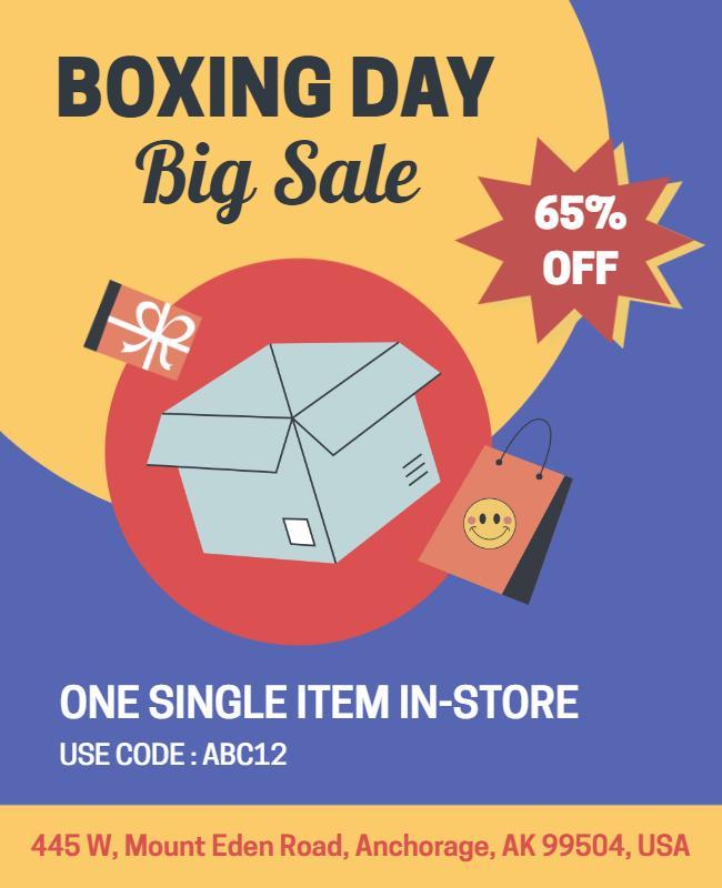 Boxing Day in Store Big Sale Flyer Template