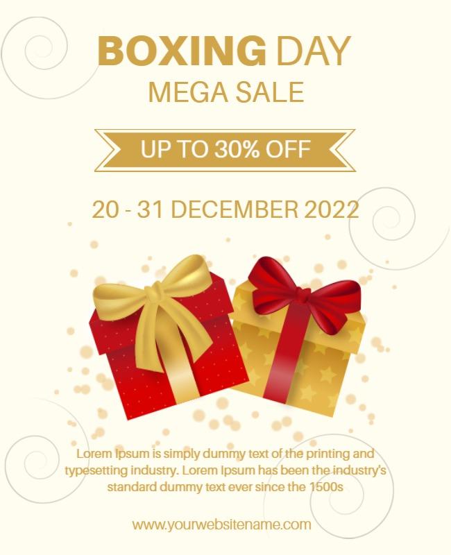 Boxing Day Mega Sale Promotional Flyer Template