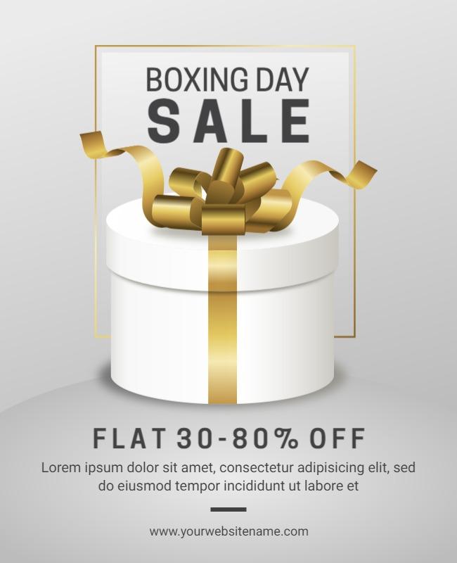 Elegant Gold Boxing Day Sale Discount Flyer Template