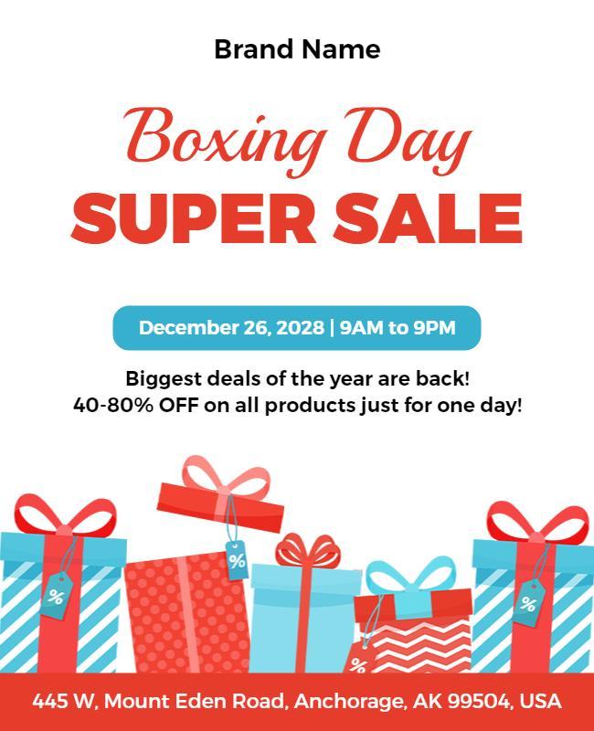 Boxing Day Super Sale Event Flyer Template