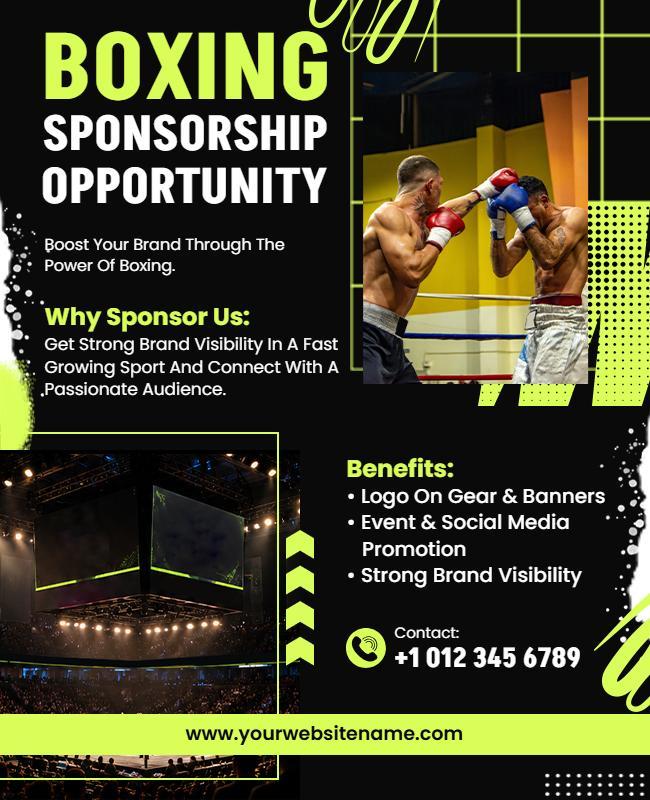 Boxing Event Sponsorship Opportunity Flyer Template