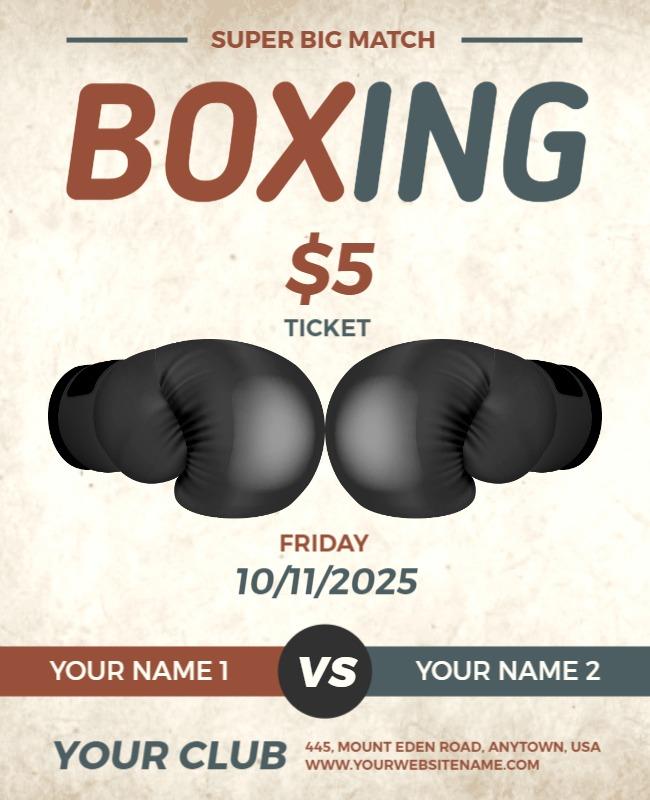 Boxing Match Event Flyer Template