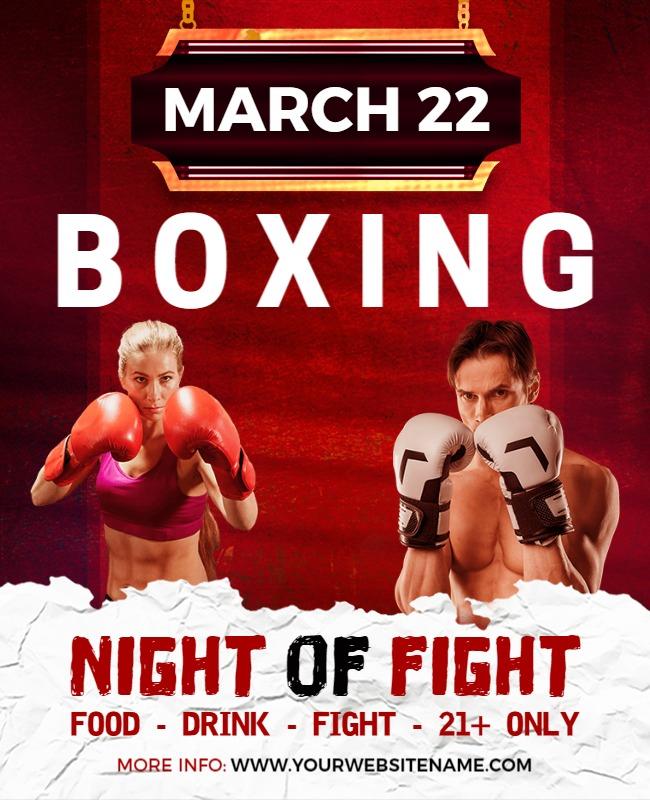 Boxing Night Fight Event Flyer Template