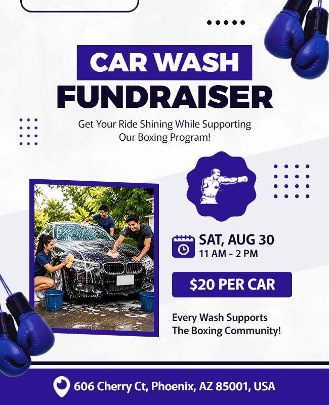 Boxing Program Car Wash Fundraiser Flyer Template