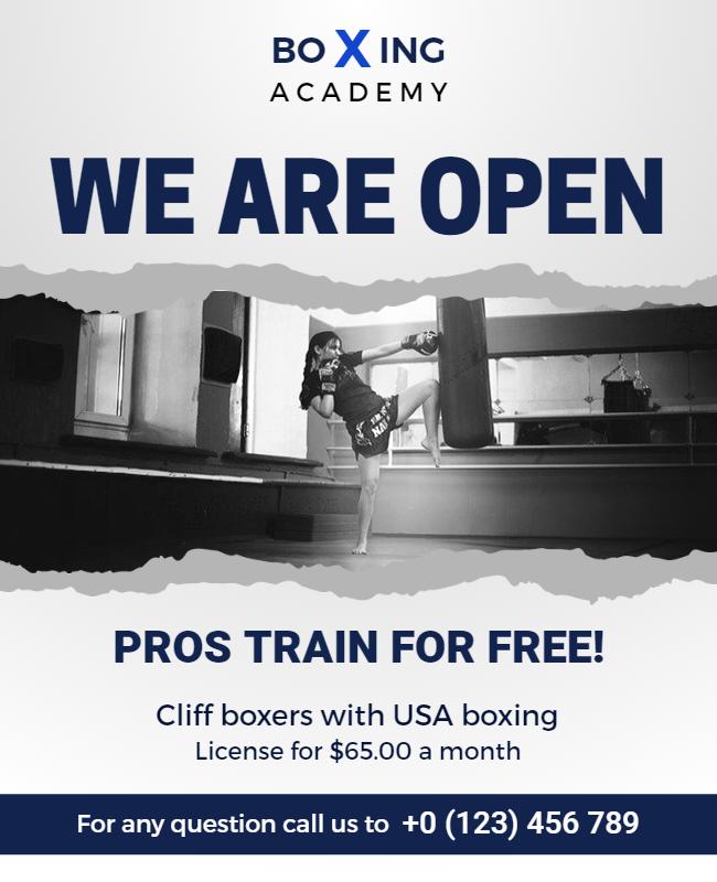 Boxing Training Academy Promotion Flyer Template