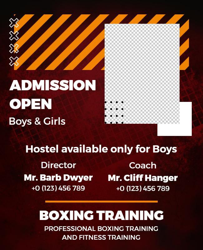 Boxing Training and Fitness Admission Flyer Template