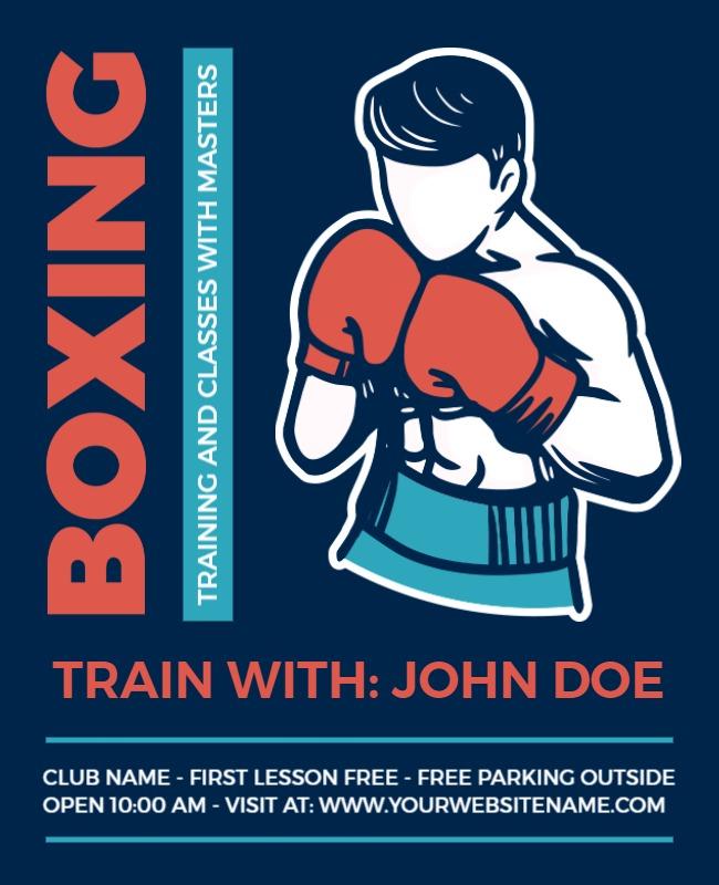 Boxing Training Classes Promotional Flyer Template