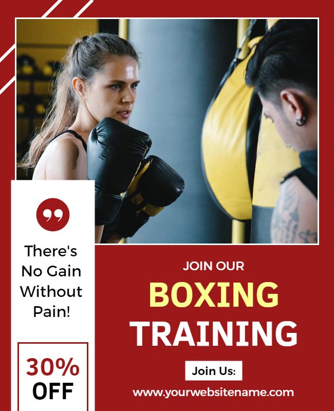 Boxing Training Promotion Flyer Template