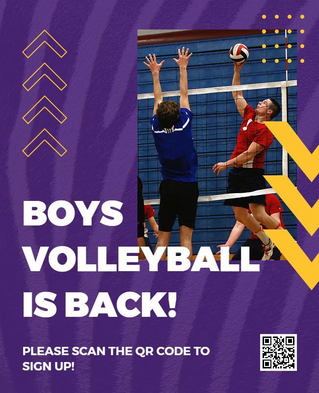 Boys Volleyball Registration Event Flyer Template