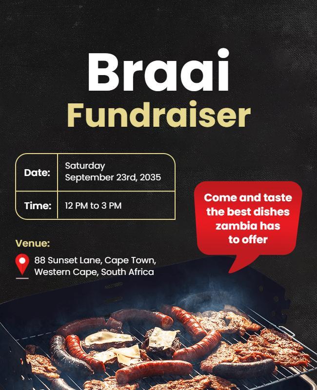 Braai Fundraiser Event Flyer Template