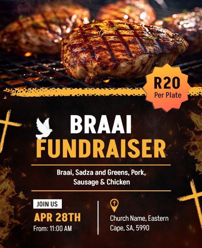 Braai Fundraiser Event Promotional Flyer Template