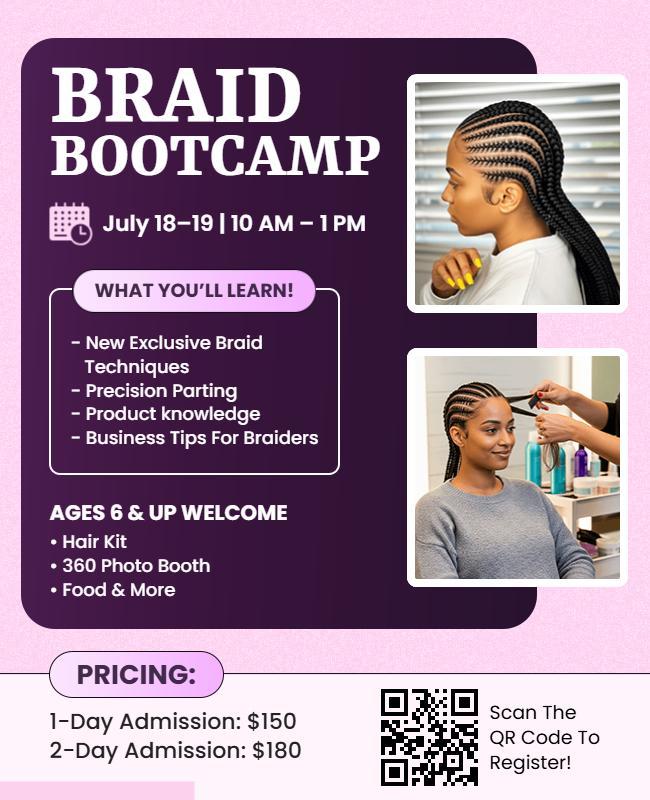 Braid Bootcamp Educational Flyer Template