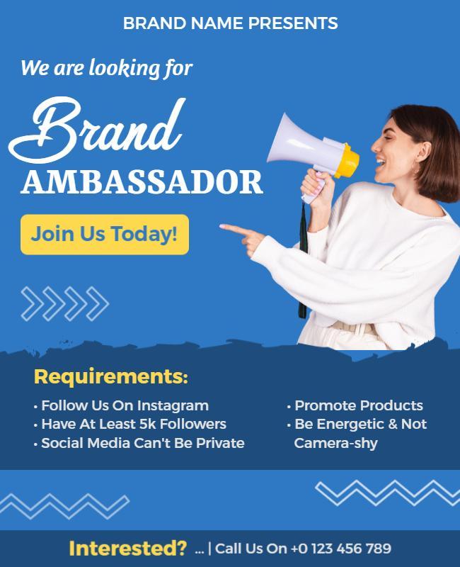 Brand Ambassador Announcement Flyer Template