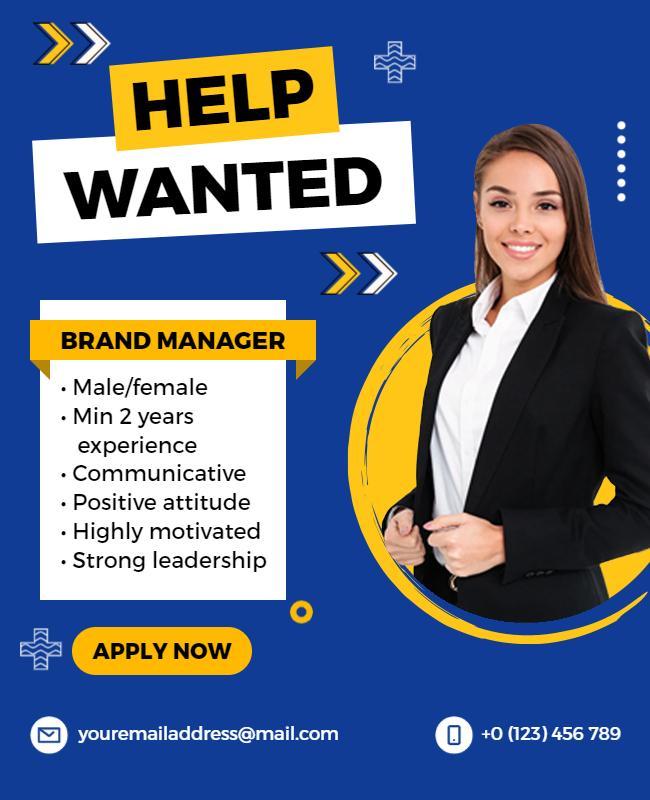 Brand Manager Job Vacancy Flyer Template