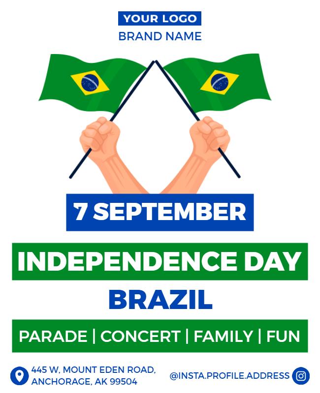 Colorful Brazilian Independence Day Celebration Flyer Template