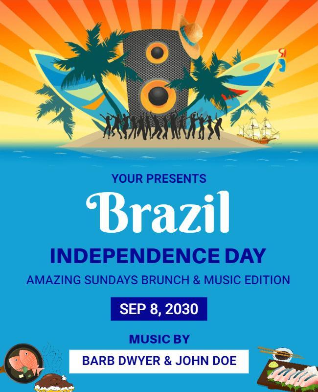 Brazil Independence Day Music Celebration Flyer Template