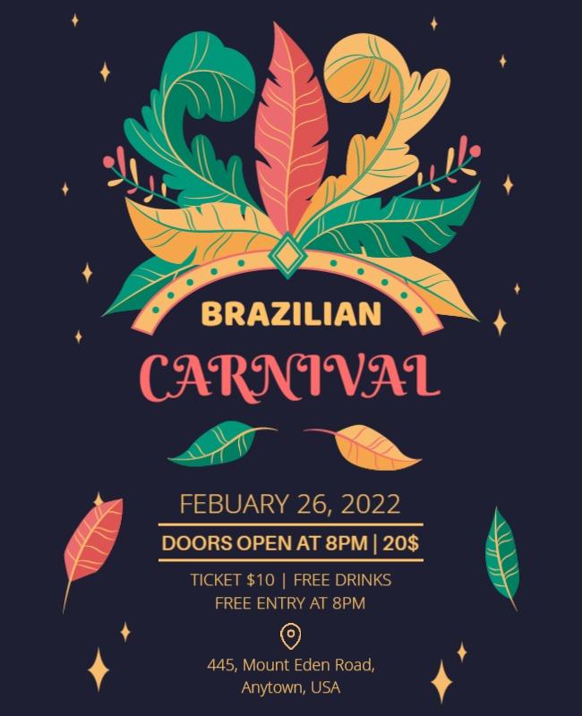 Brazilian Carnival Celebration Event Flyer Template