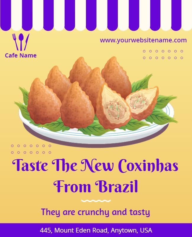 Brazilian Coxinha Tasting Event Flyer Template