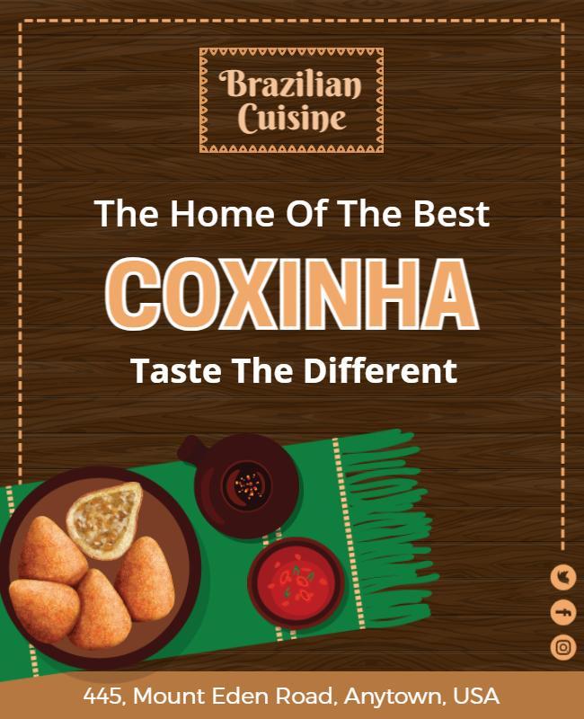 Brazilian Cuisine Coxinha Promotion Flyer Template