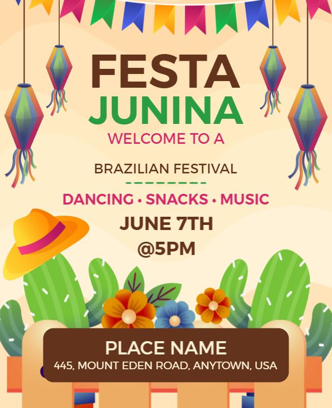 Brazilian Festa Junina Festival Event Flyer Template